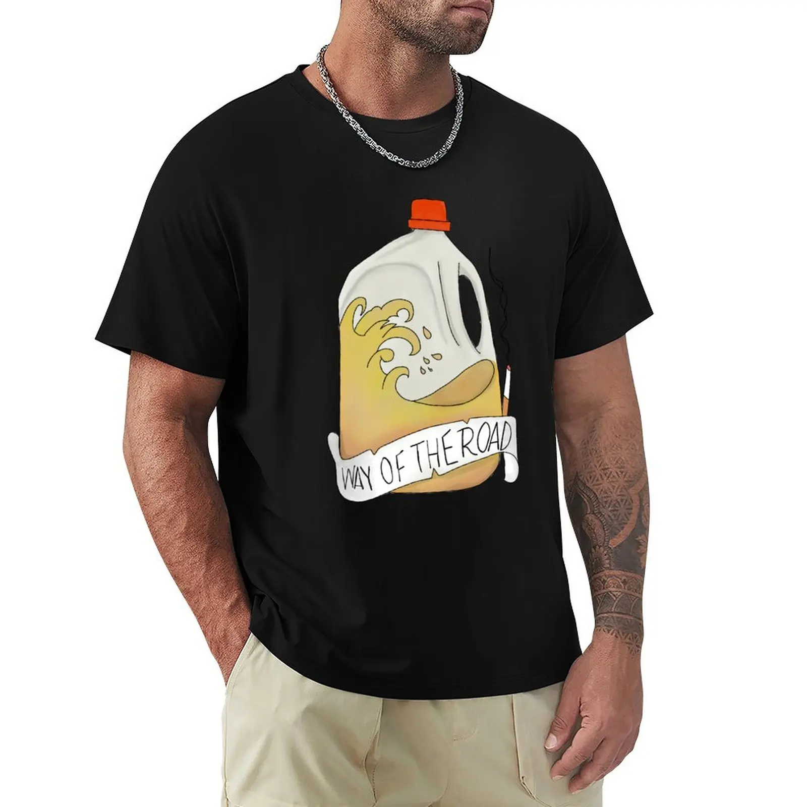 Piss Jug T-Shirt Casual Loose Short Sleeve Tee for Men