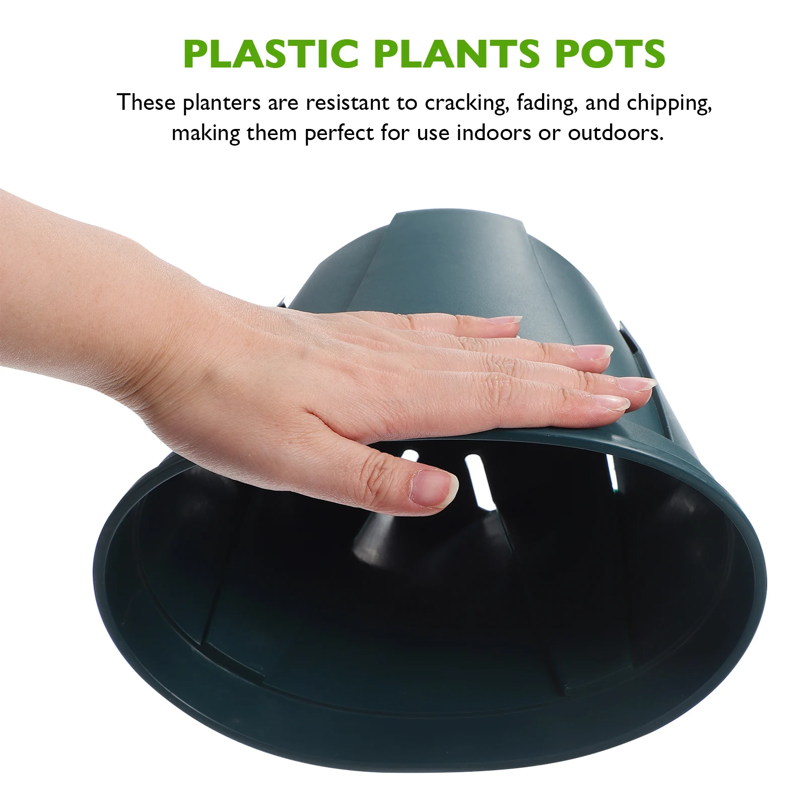 

3 set Control Root Pots Set Green White Planters Thickened Saucer for Indoor Outdoor Plants Flower pots Nursery Garden