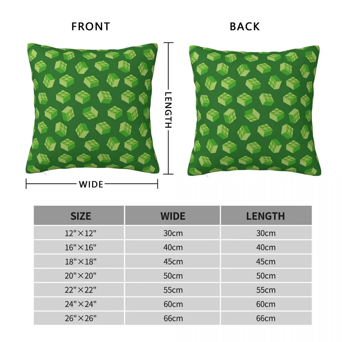 Building Block Toy Bricks Pillowcase Polyester Linen Velvet Printed Zip Decor Pillow Case Car Cushion Cover