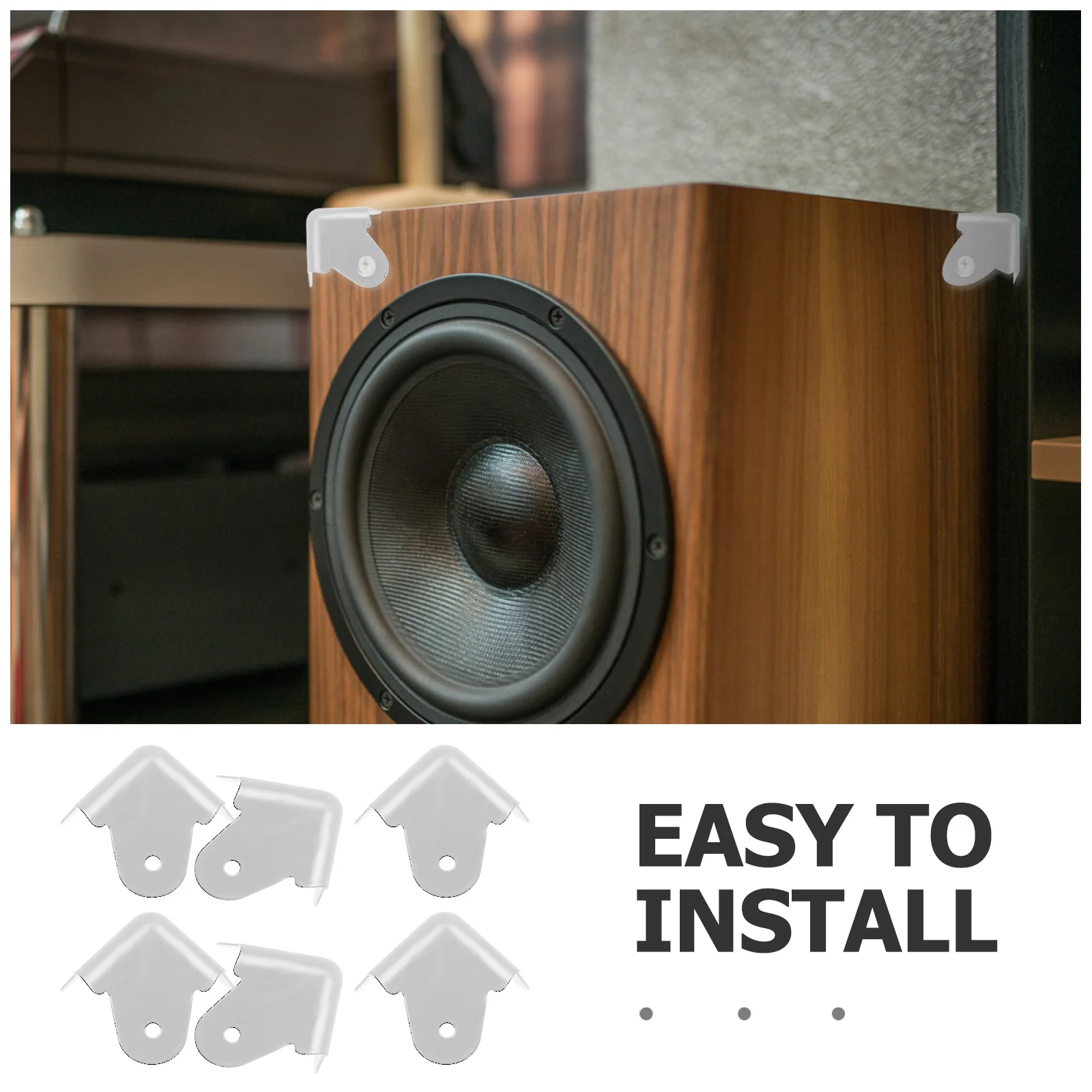 6 قطع من أغطية زوايا صندوق مكبر الصوت، واقيات حافة معدنية شديدة التحمل، تغليف صندوق شحن كرتوني، أغطية لوحة فضية