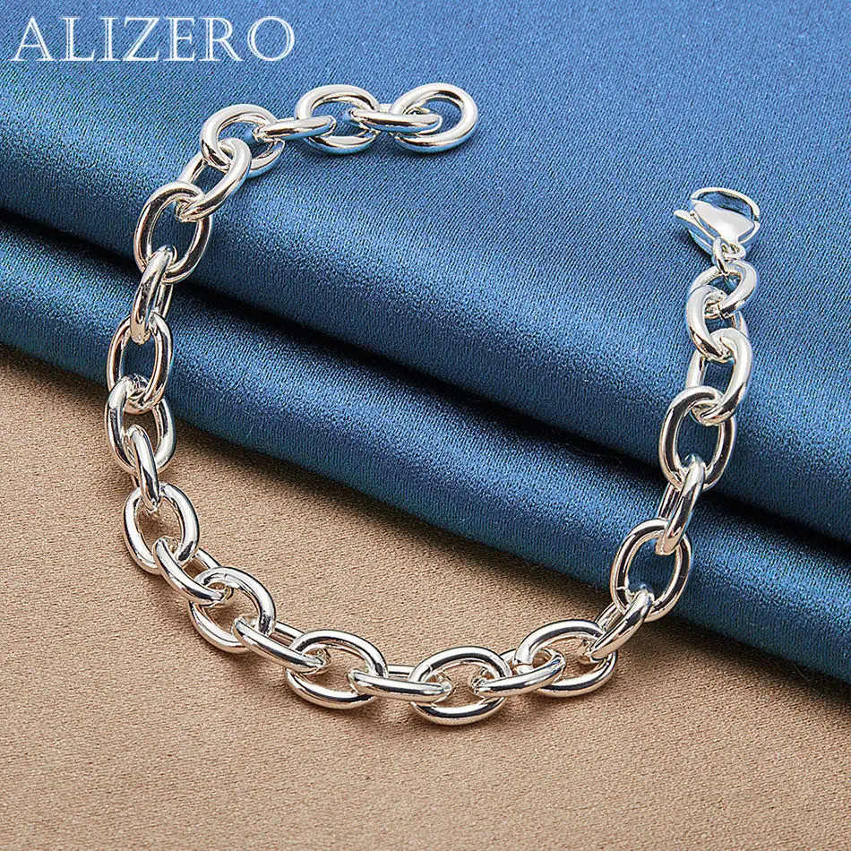 

ALIZERO 925 Sterling Silver Bracelet Lobster Clasps Chain Bracelets For Women Men Fashion Wedding Party Jewelry Gift