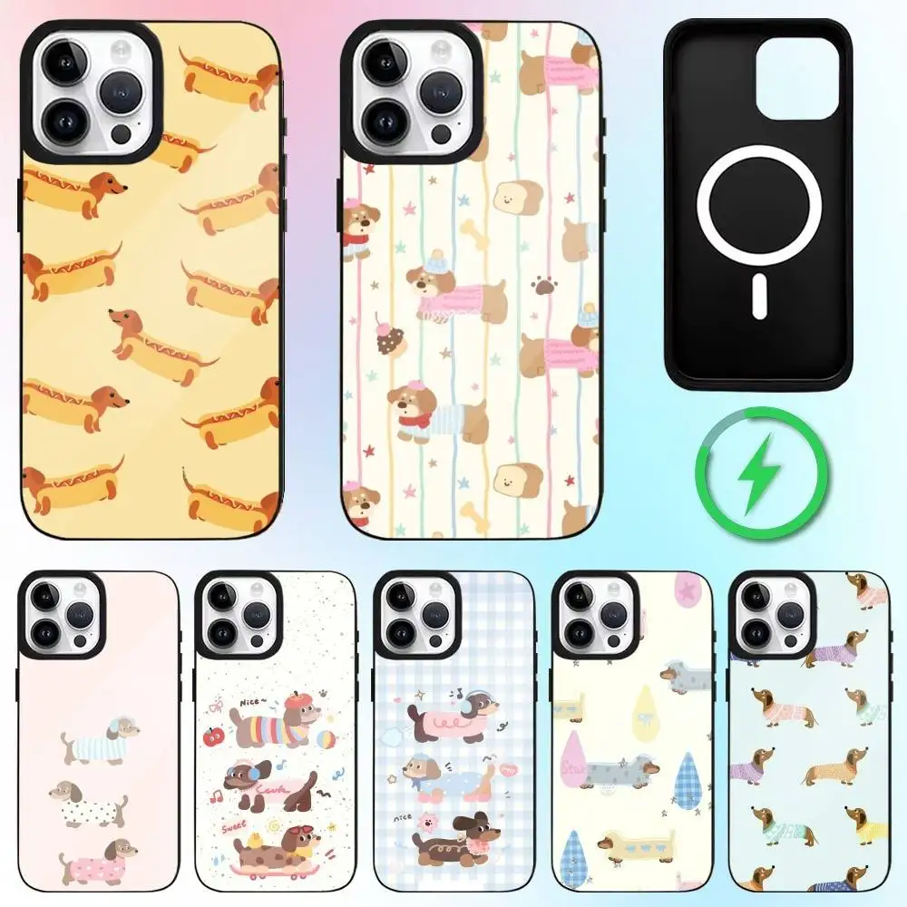 

Dachshund Dog Love Phone Case For iPhone17,16,15,14,13,12,11 Plus,Pro Max Magnetic For Magsafe Wireless Charging