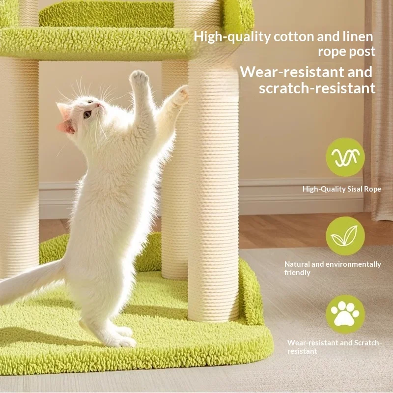 Torre para gatos compacta con cama, plataforma y juego de salto - imagen 4