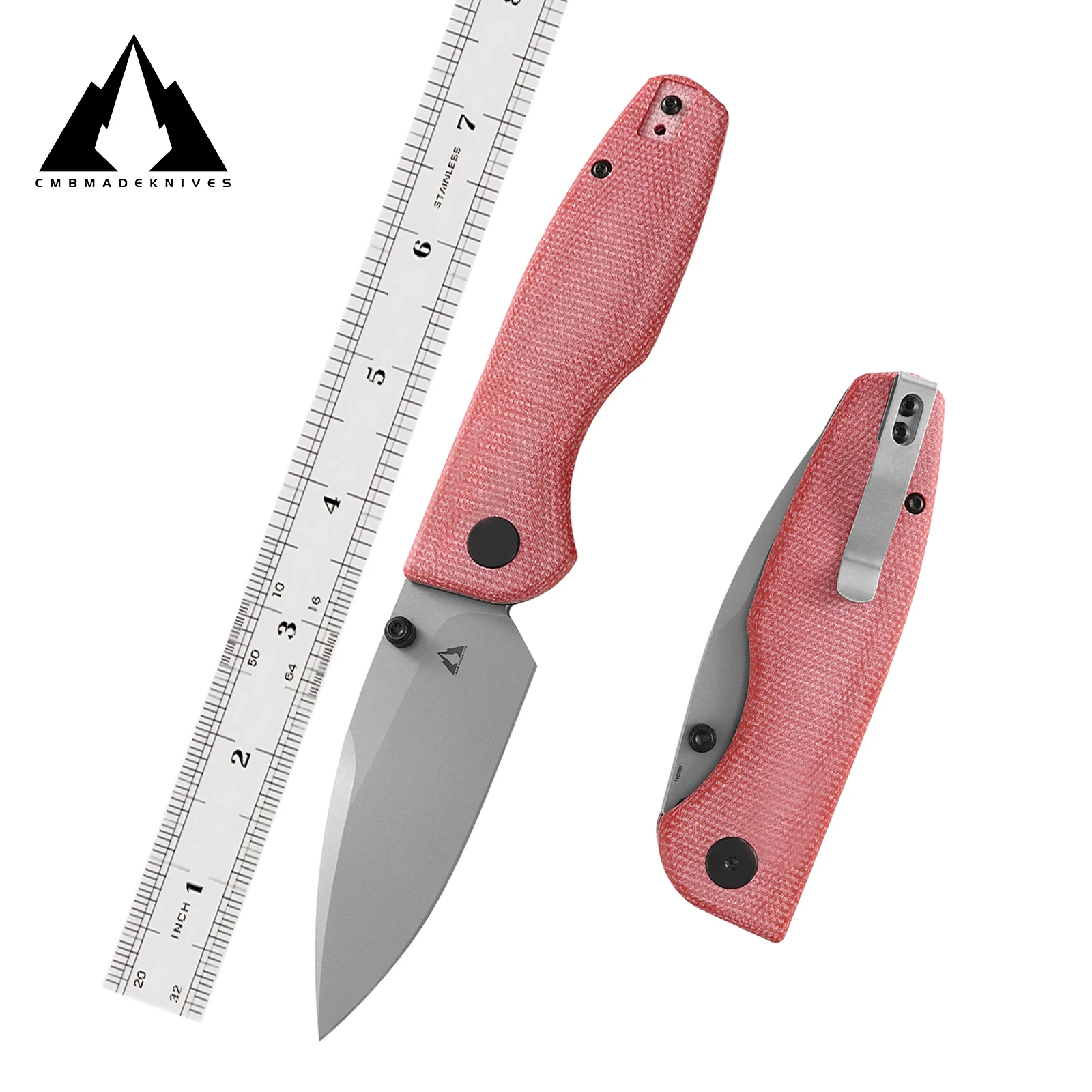 

CMBMADEKNIVES Predator Micarta Handle 14C28N Steel Blade Pocket Folding Tactical Survival Camping Outdoors Knife EDC CMB-08RW