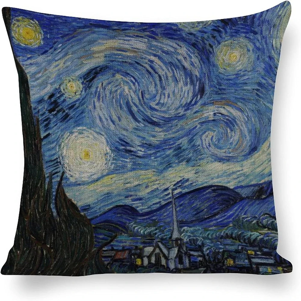 Van Gogh Art Pillow Covers,Starry Night & Seascapes ,,sofa and chair cushion covers, home bedroom room decoration