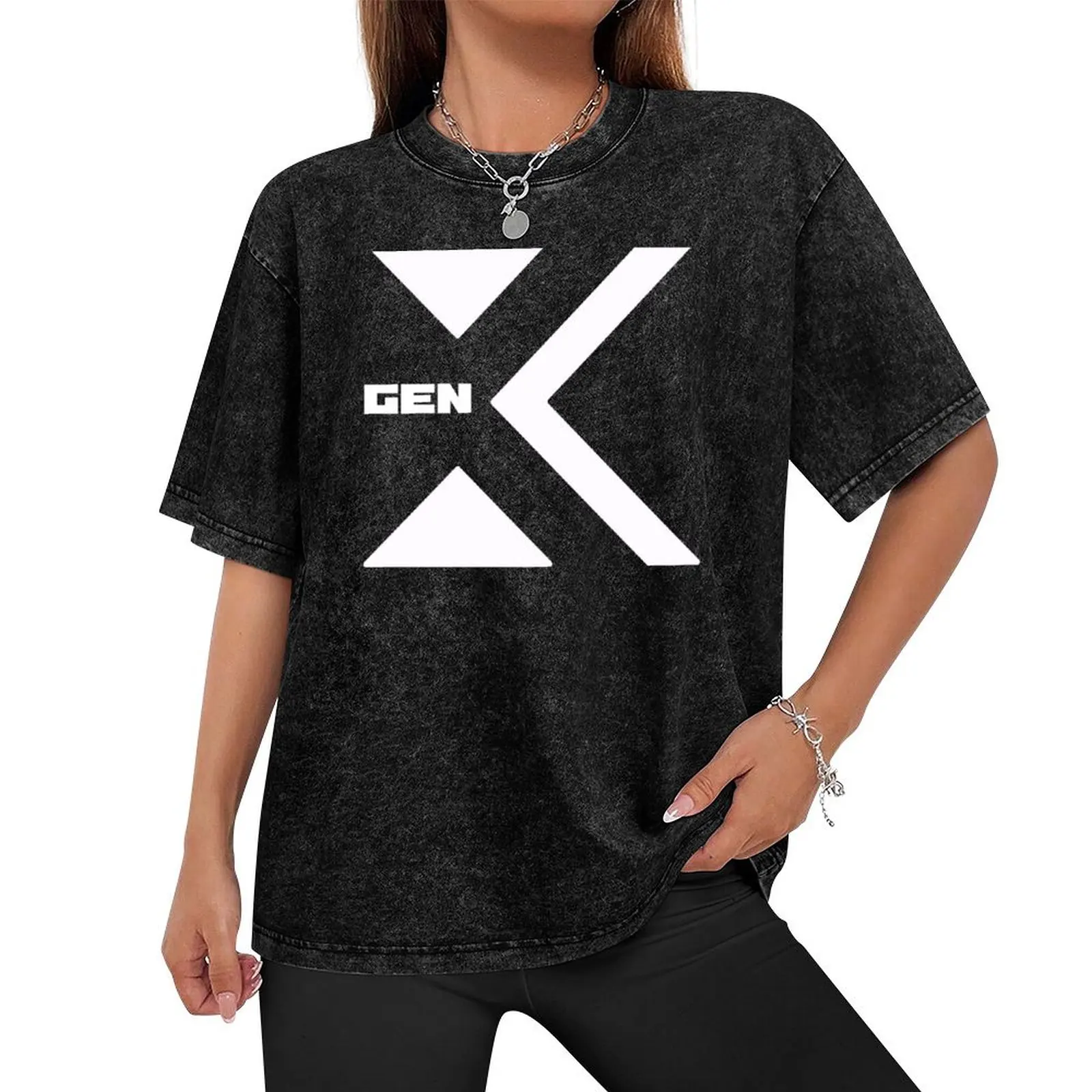 Abstract Generation X White Print T-Shirt plus size clothes anime clothes oversized t shirt Funny t-shirts compression shirt men