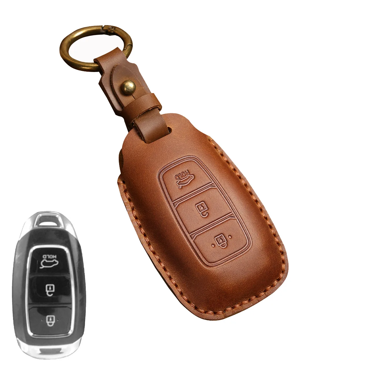 Leather Car Remote Key Fob Cover key Case For Hyundai i30 Ix35 KONA Encino Solaris Azera Grandeur Ig Accent Santa Fe Palisade