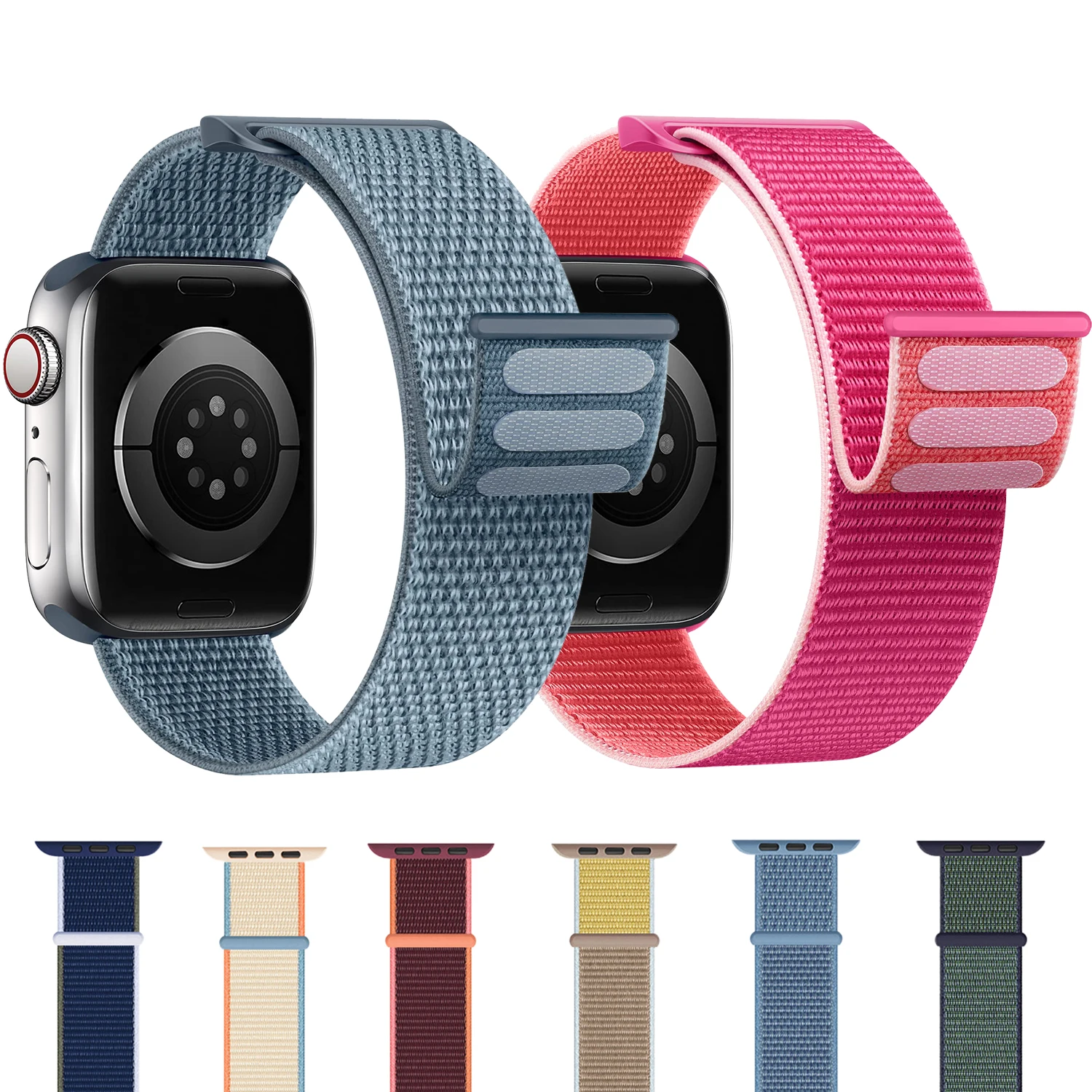 Bucle de nailon para Apple Watch Correa 45mm 44mm 49mm 46mm 42mm 41mm 40mm Correa pulsera iWatch Series 11 6 Se 7 8 9 10 Ultra 2 banda