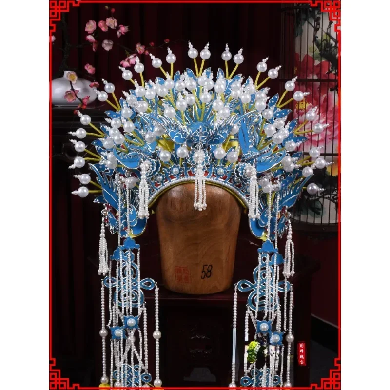 Peking Opera Yue Opera Opera Helmet Concubine Drunk Phoenix Crown Charcoal Bridal Headgear, Five Phoenix Phoenix Crown