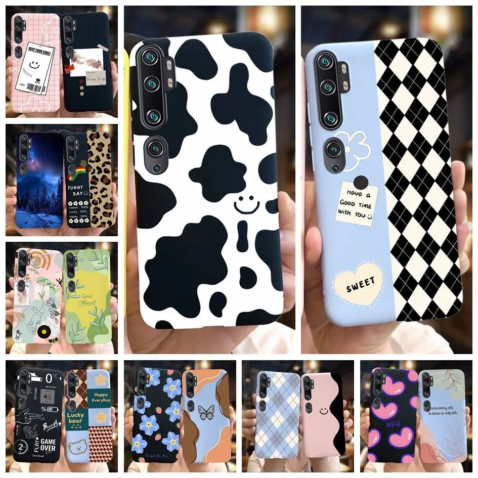 For Xiaomi Mi Note 10 Case Mi Note 10 Pro Funda Cute Cartoon Cow Painted Soft Slim Cover For Xiaomi Mi CC9 Pro MiNote10 Pro Case