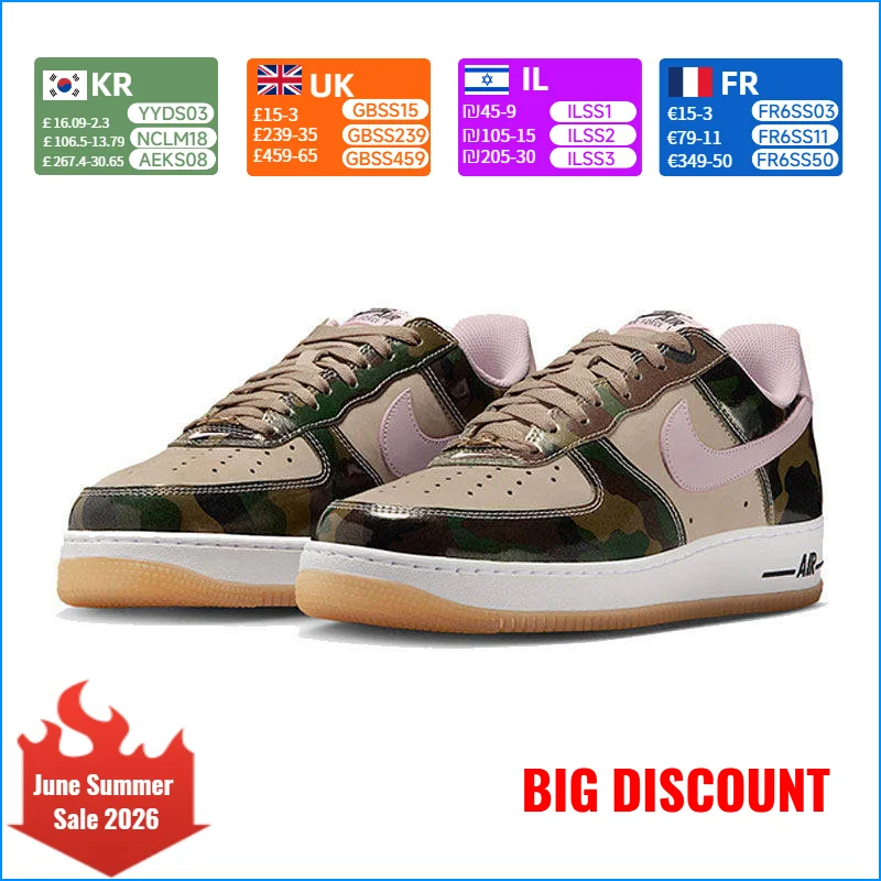 

Nike Air Force 1 Low-Top Sneakers Slip-Resistant & Durable Classic Versatile Design HQ1967-200