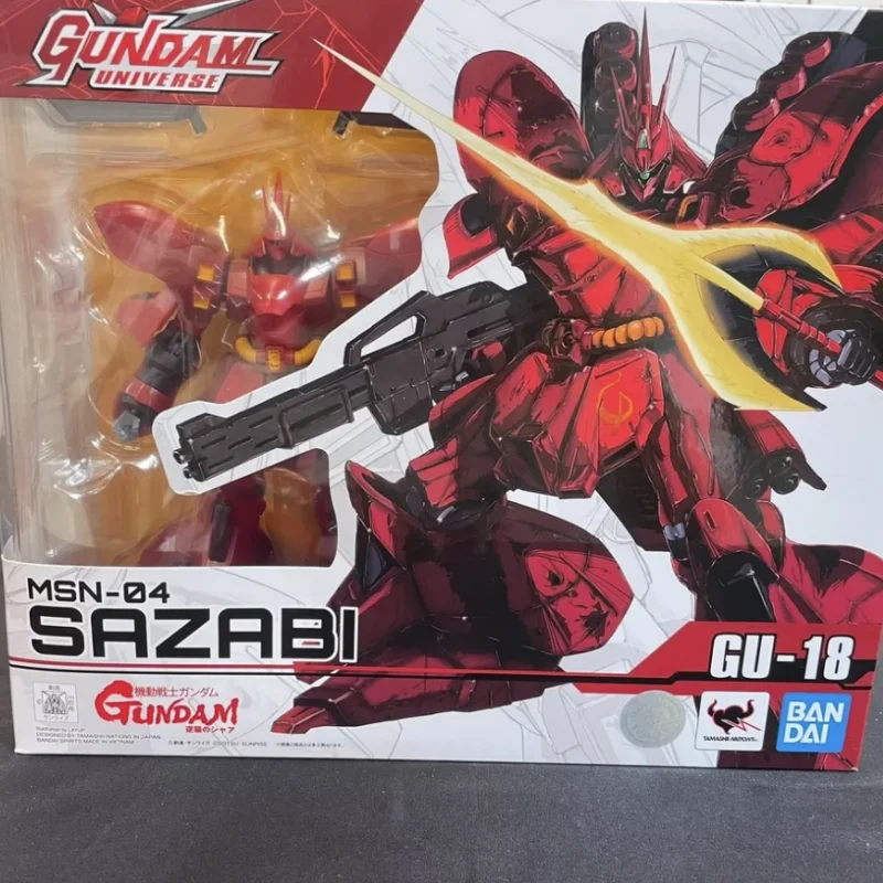 

Bandai Gundam Model Kit Anime Figure Universe Gu-18 Msn-04 Char's Zaku Genuine Gunpla Finished Model Action Toy Figure Toys