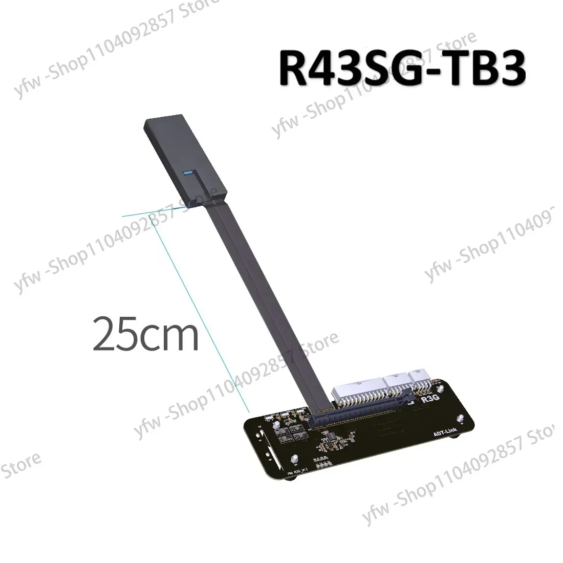 R43SG-TB3 PCI-e x16 to PCIe3.0 x4 32G/s TB3 External Graphics Card Riser Cable eGPU Adapter for ITX STX NUC VEGA64 GTX1080ti