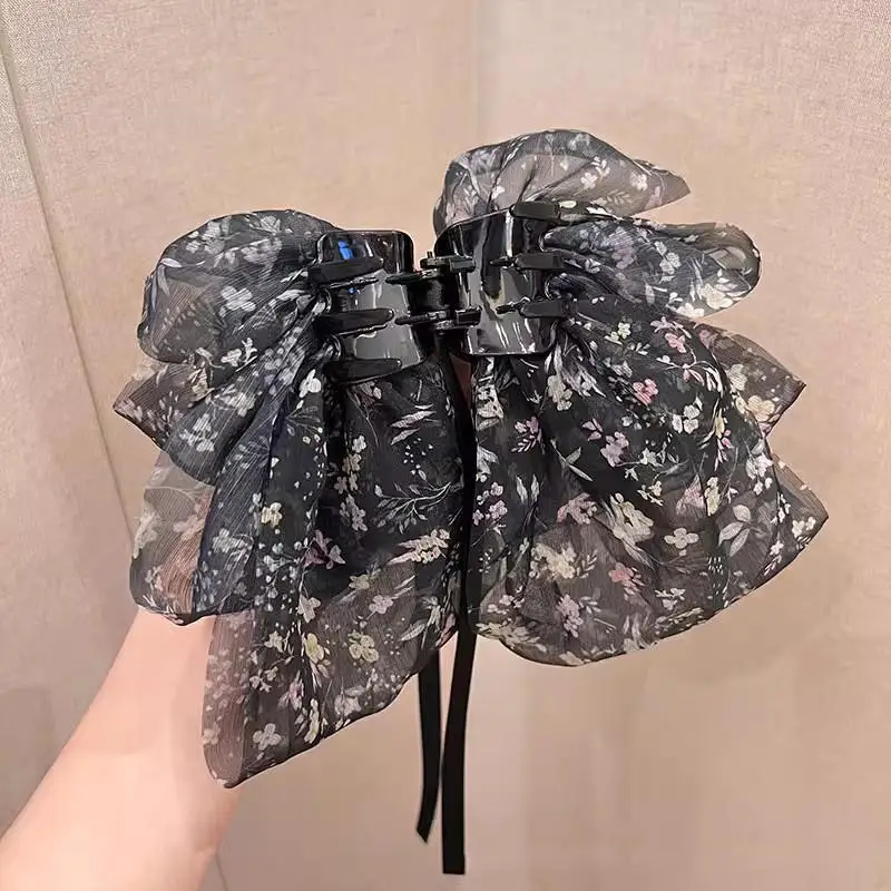

Fashion Floral Bow Hair Claws For Women Girls Party Hair Accessories