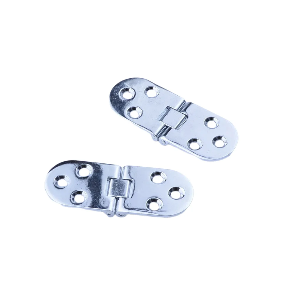 

2Pcs Thickened Mute Hinge 78mm Zinc Alloy Durable Stainless Steel Silent Folding Door Hinge for Cabinet Table DIY Use