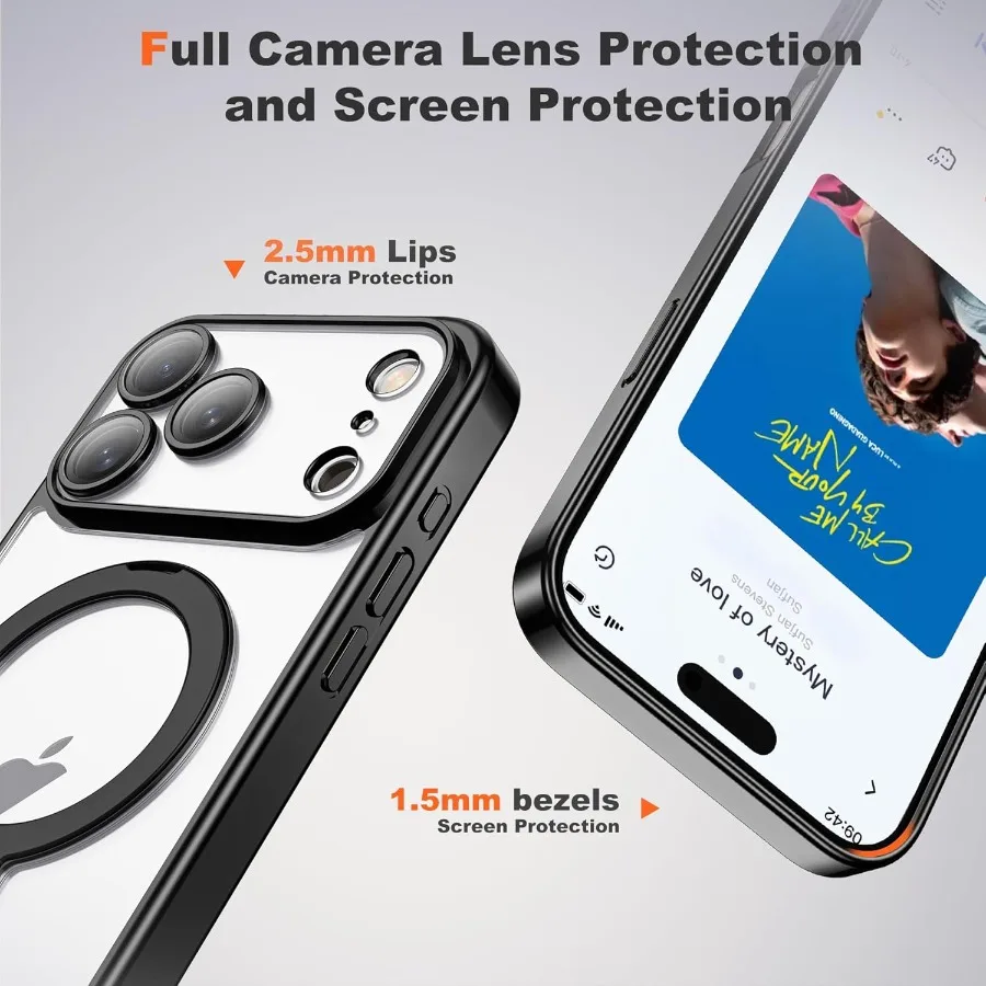 Supporto ad anello magnetico con rotazione a 360° compatibile con la custodia per iPhone 17 Pro per accessori Mag-Safe