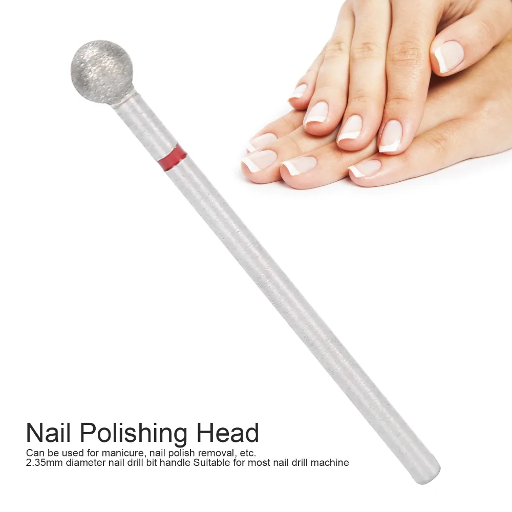 50pcs Spherical Shape Nail Drill Bits 50pcs Dead Skin Removal Nail Grinding Heads 5mm Diameter Nail File Bits