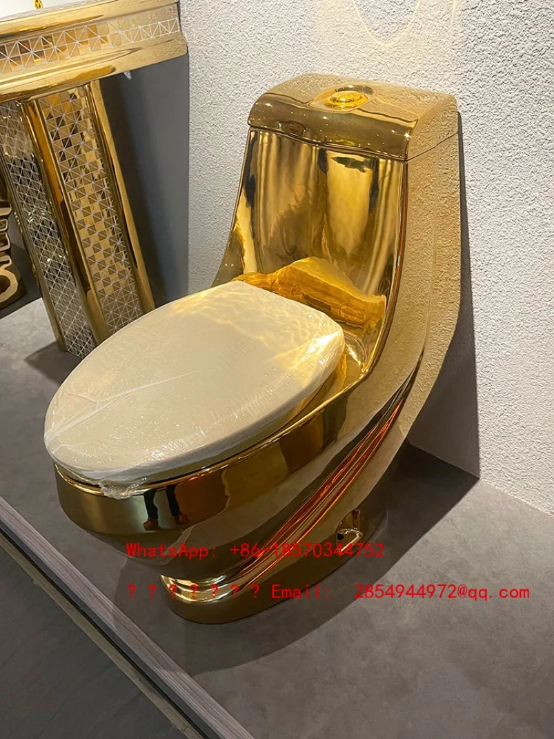 

Bathroom European New Golden Toilet Creative Personality Light Luxury Bathroom Color Gold Toilet 4815