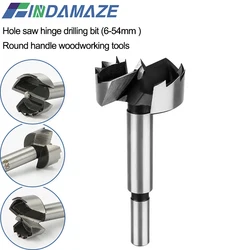 Hole Hinge Drill Bit 6mm-54mm Round Shank Woodworking Tools High Carbon Steel Drilling Tabletop Punch Tool Door Lock Hinge Drill