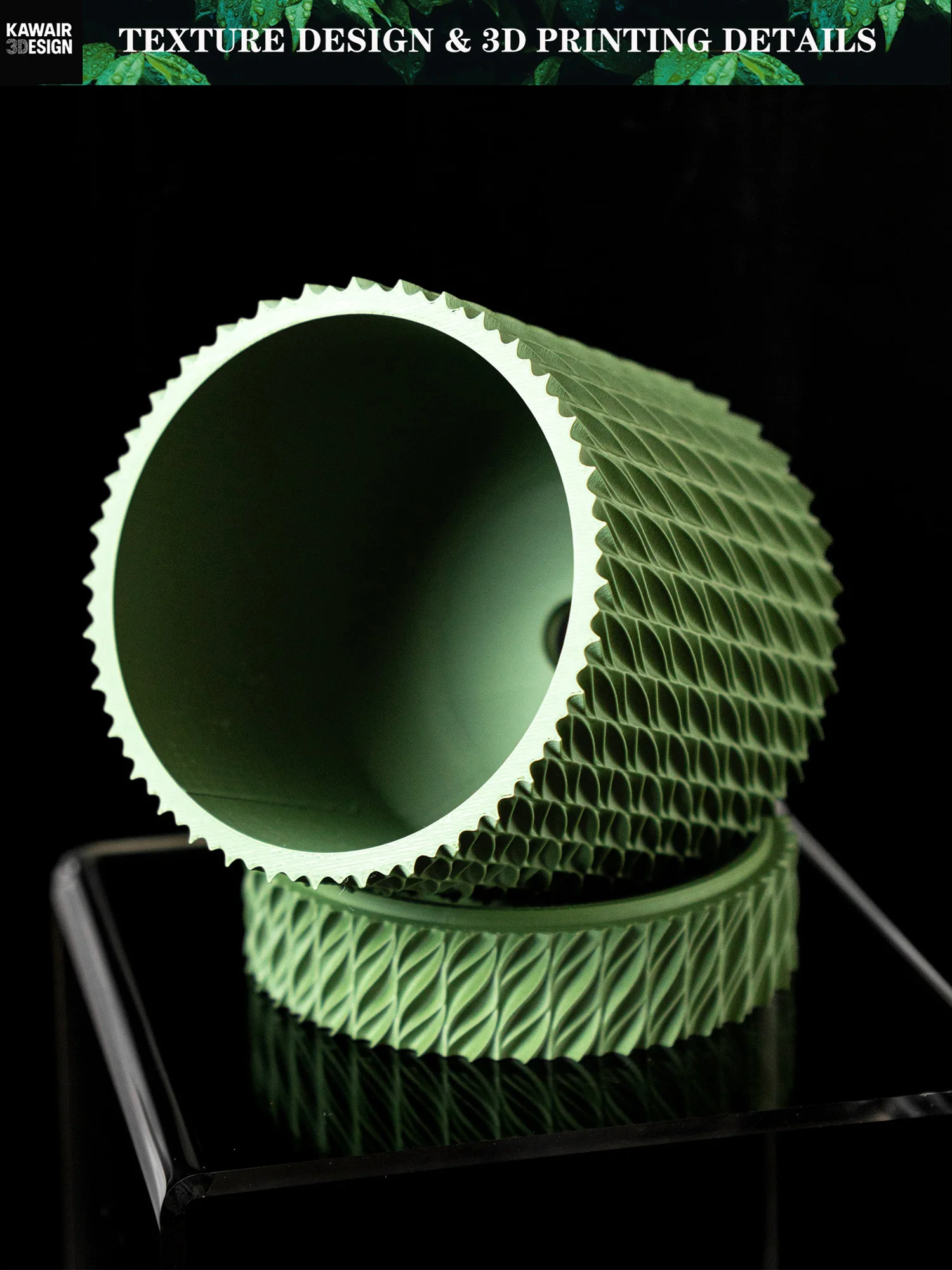 3D Printed Flower Pot Line Texture Square Rhombus Mix Home Decor Sustainable pots for plants