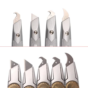 Faca de corte resistente gancho trapezoidal chifre para o cabo peeling tapete corte wallboard pedra plástico madeira fibra de plástico 6 principais vendas aparelho peeling de cristal - №1
