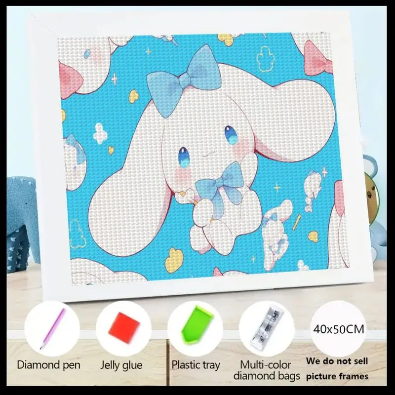 

1PC Cinnamoroll Diamond Painting 5D Cute Sanrio Anime Character Full Drill DIY Crystal Gem Painting Kit for Kids Adults Beginner