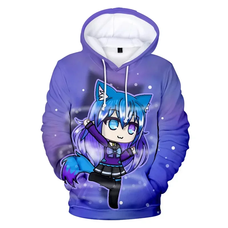 Cartoon Game Gacha Life 3D Printed Hoodies For Men Clothes Kawaii Cute Girls Sweatshirts Casual Kid Pullovers Y2k Tracksuit Tops