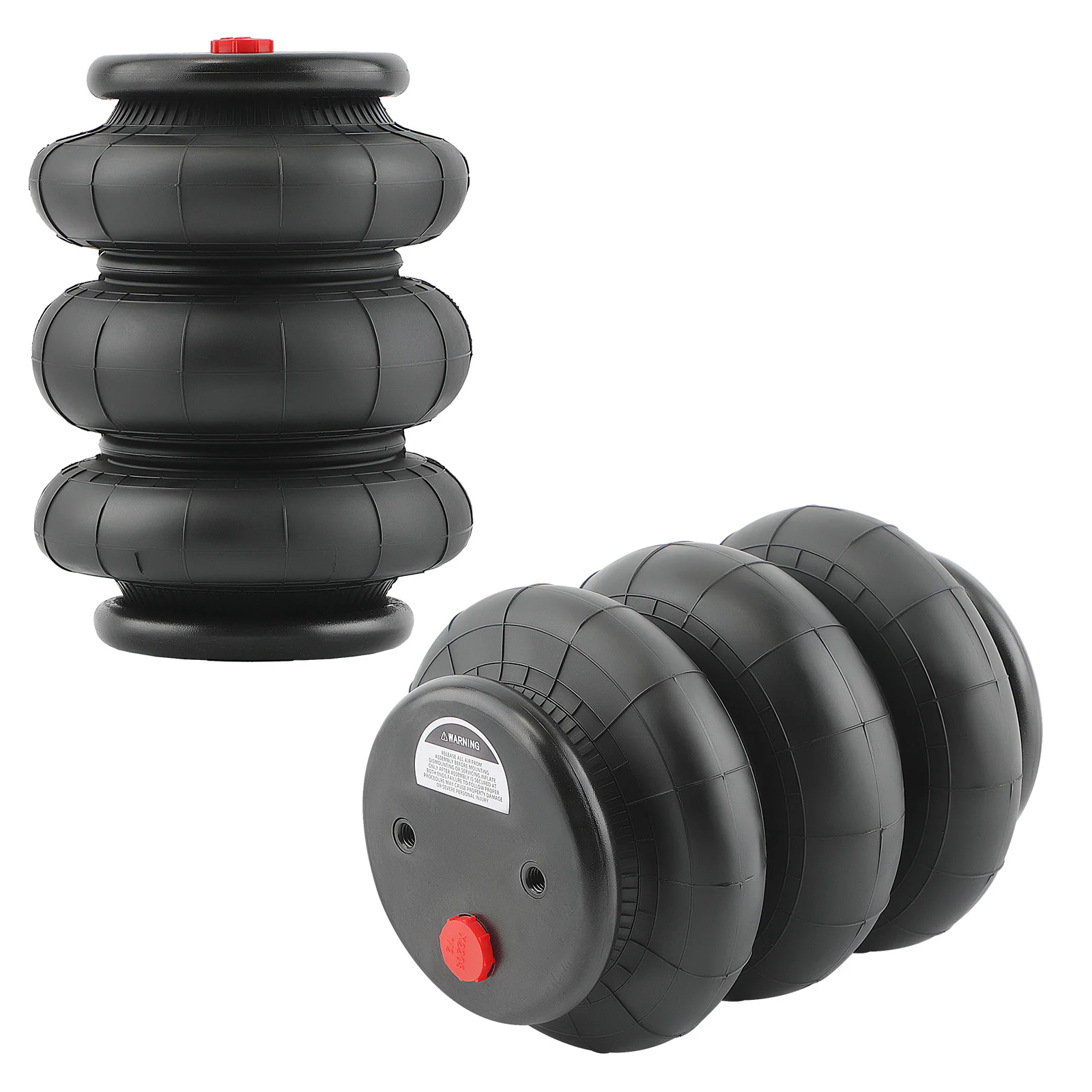 Coppia borsa tripla con sospensione a molla pneumatica a porta singola universale resistente da 2600 libbre Borsa a molla pneumatica a triplo soffietto