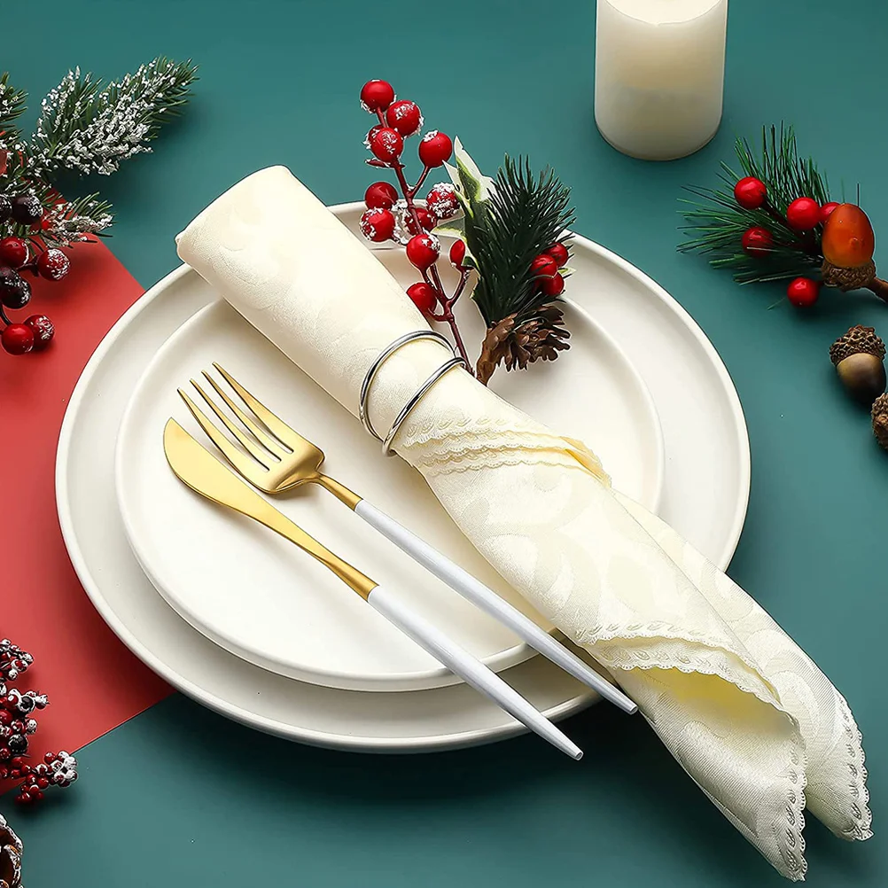 

12Pcs Napkin Buckles Spiral Metal Rings for Dinner Party Receptions Banquet Holiday Wedding Christmas Table Decoration