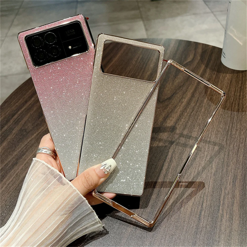 Plating Gradient Glitter Powder Phone Case For XiaoMi Mix Fold 3 Protective PC Hard Shell Protection Fold3 Cover