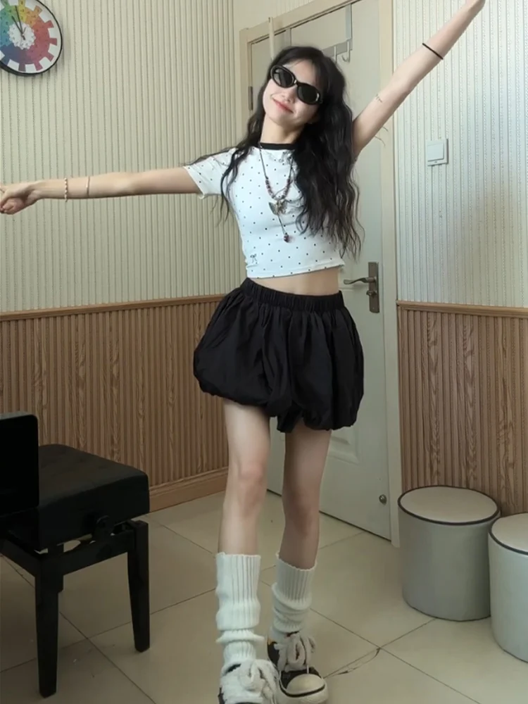 블라 클라우드 버드 오르트 팬츠 스커트 여성 여름 얇은 하이웨이스트 캐주얼 다용도 A라인 와이드 레그 스커트 팬츠 출퇴근 스타일