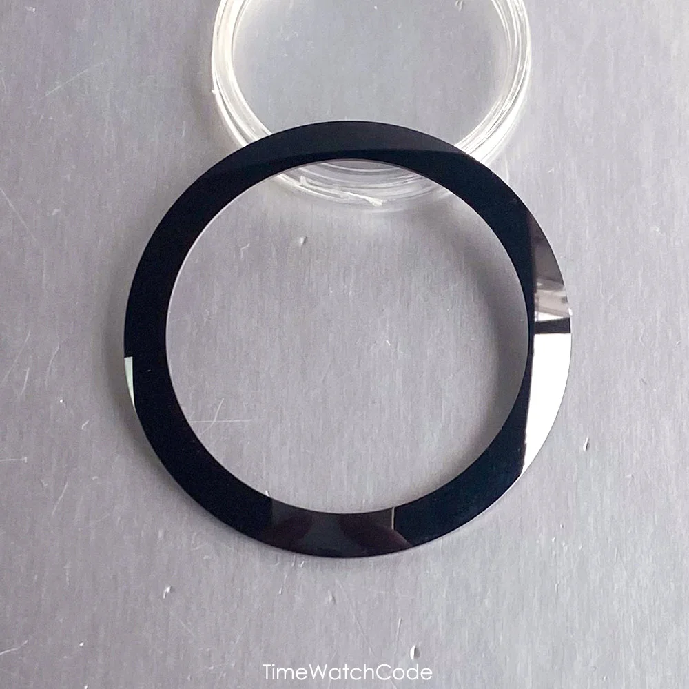 38mm*30.6mm Sloping Watch Bezel Insert Black Ceramic Watch Bezel Ring Sterile for NH35 40mm Men's Watch