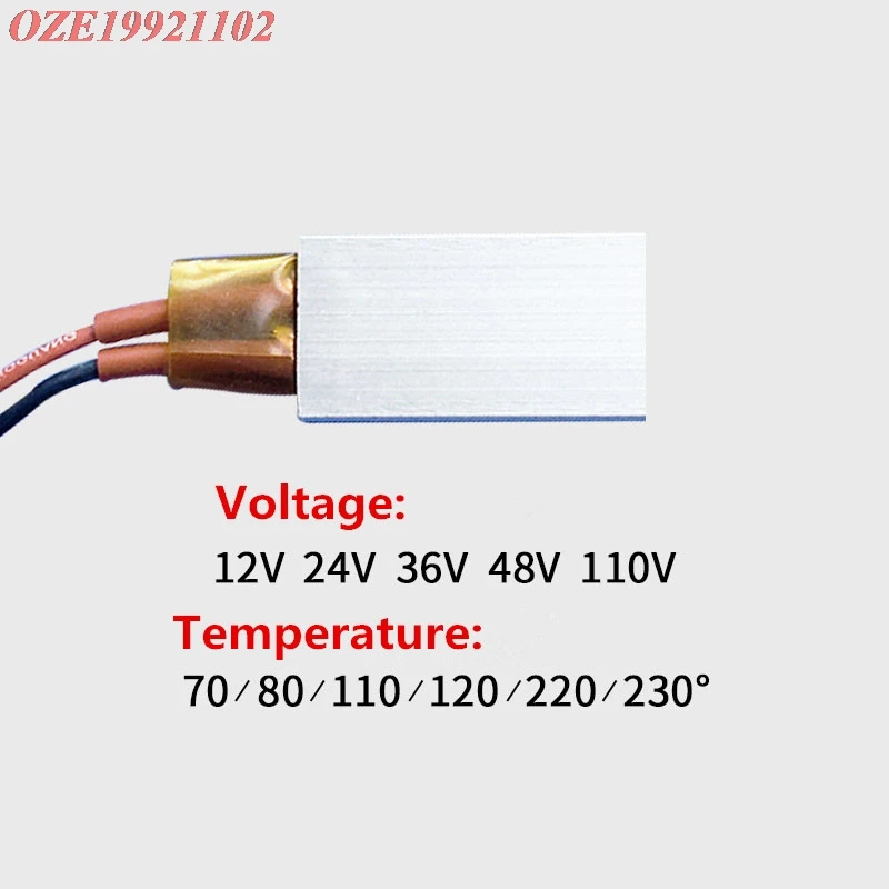 1pc PTC heating element 12V 24V 36V 48V 110V constant temperature ceramic Thermostatic 35*21mm 2W~35W 70~230 Degree