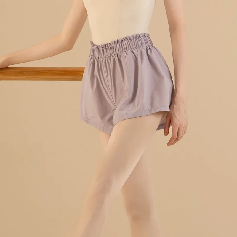 Women Ballet Dance Shorts Female High-waisted Ruffled Lace Short Loose Women'sballet Dance Wear Adult Basic Training Clothes