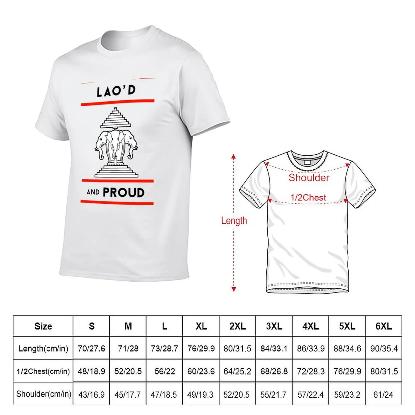 Lao’d and Proud Black Font 3 Headed Elephant T-Shirt shirts graphic vintage t shirts heavyweight t shirts for men