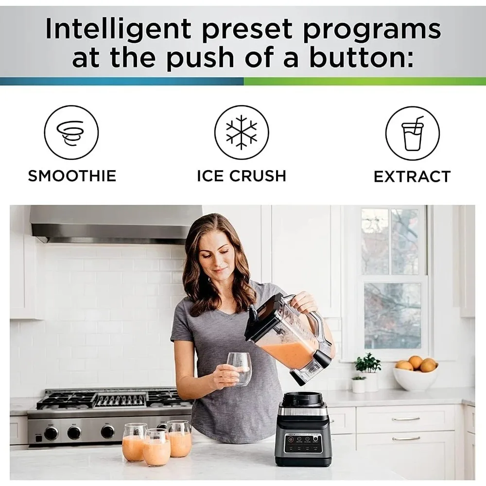 خلاط احترافي بقدرة 1400 وات، برامج الذكاء التلقائي، عصائر المشروبات المجمدة، مستخلصات المغذيات، إبريق 72 أونصة، 2 × 24 أونصة، أكواب للذهاب #6