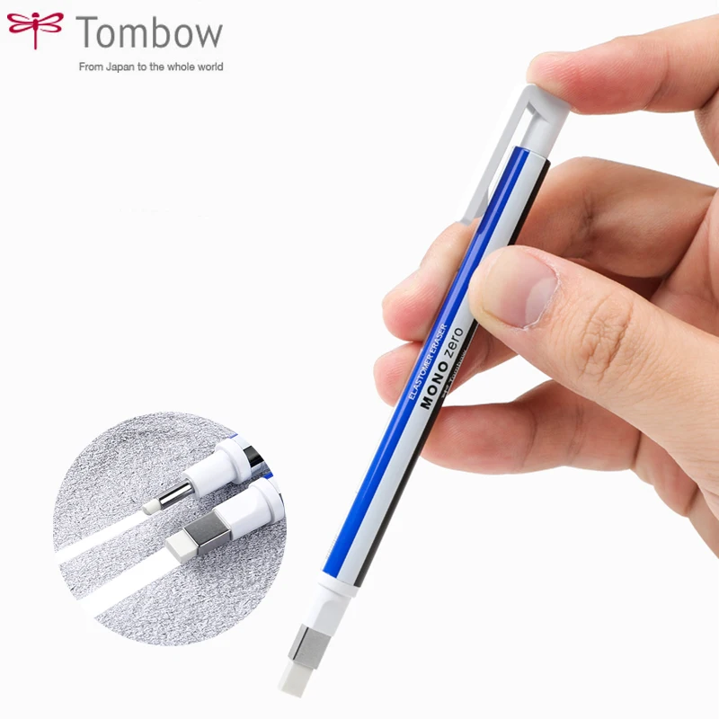 Моно-ластик Tombow Zero, плоский/Сверхтонкий ластик с резиновым наконечником, Профессиональный высокоточный ластик-карандаш для выделения манги