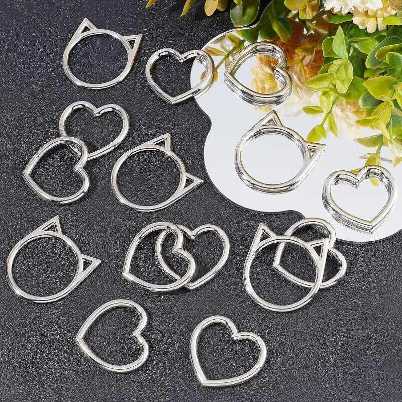 24pcs Alloy Linking Rings Sliver Multi-Purpose Metal O Ring for Gothic Punk Choker