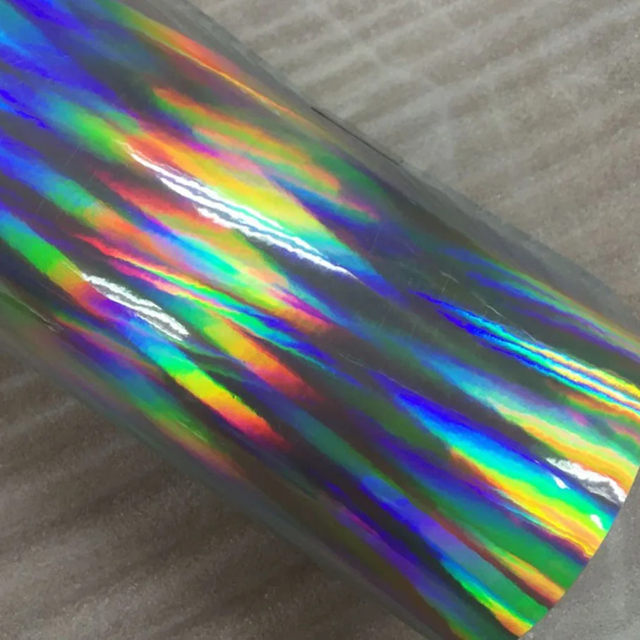 8 ألوان لامعة قوس قزح المجسم الكروم الفينيل الفضة أسود أحمر أرجواني الذهب الأخضر الوردي DIY بها بنفسك الهواء الإصدار لاصق فيلم