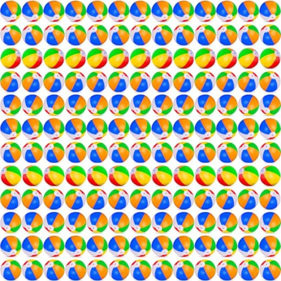 120 Pack Mini Beach Balls Bulk, 5-Inch Inflatable Rainbow Beach Balls for,Ideal for Pool Toys, Beach Theme Party Decorations an
