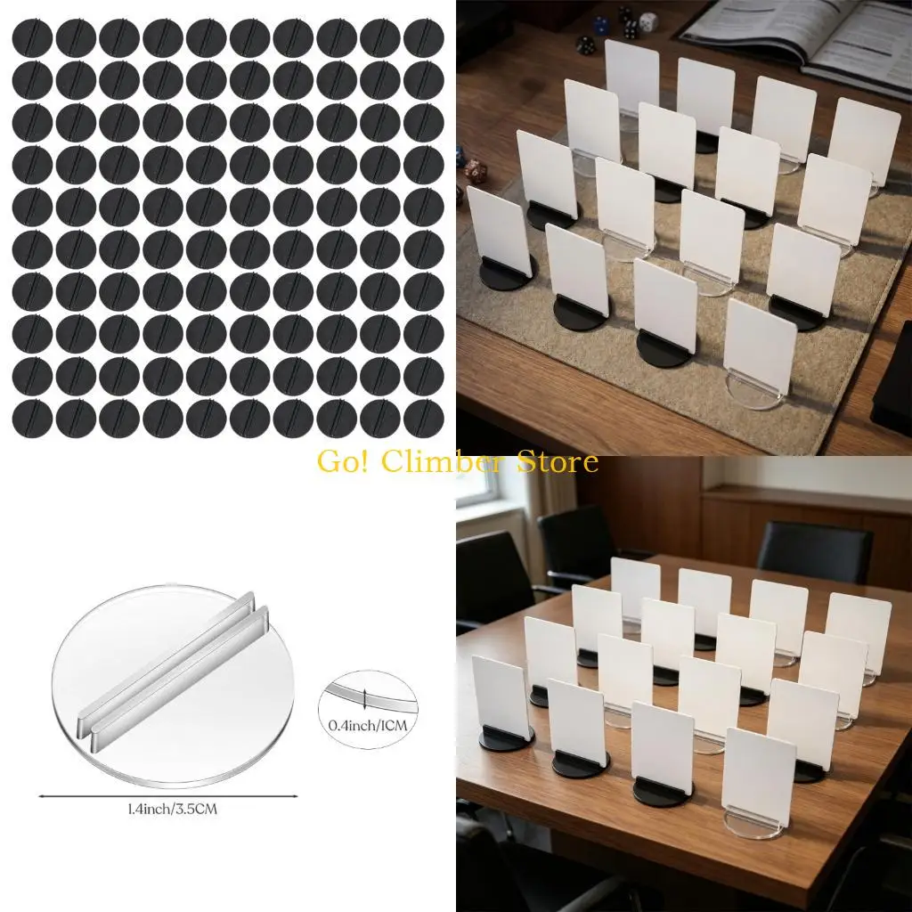 Q84C 100Pcs Plastic Place Card Holder Paper Miniature Bases For Secure Placement