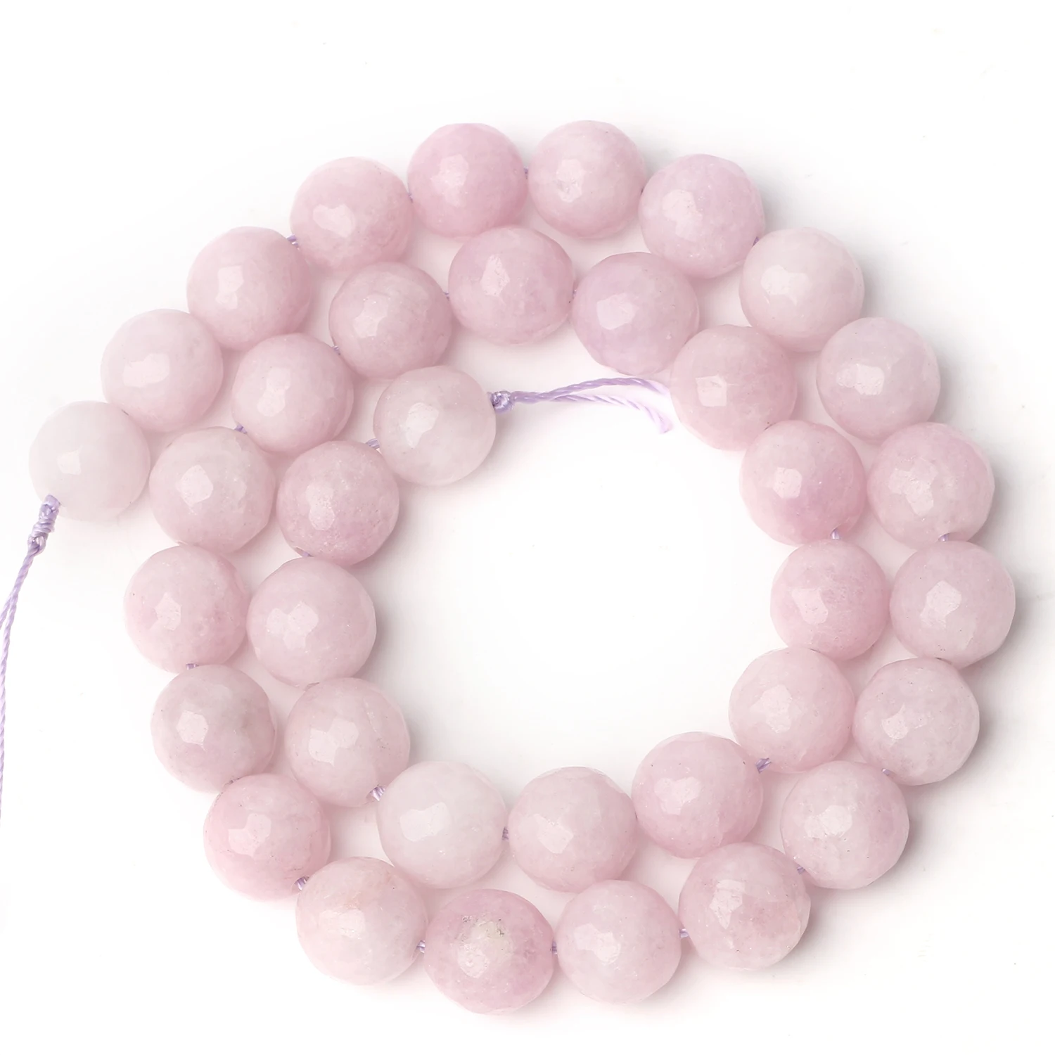 Natural Kunzite Light Purple Spodumene Stone Round Loose Beads Charm For Jewelry Making DIY Bracelet Accessories 15