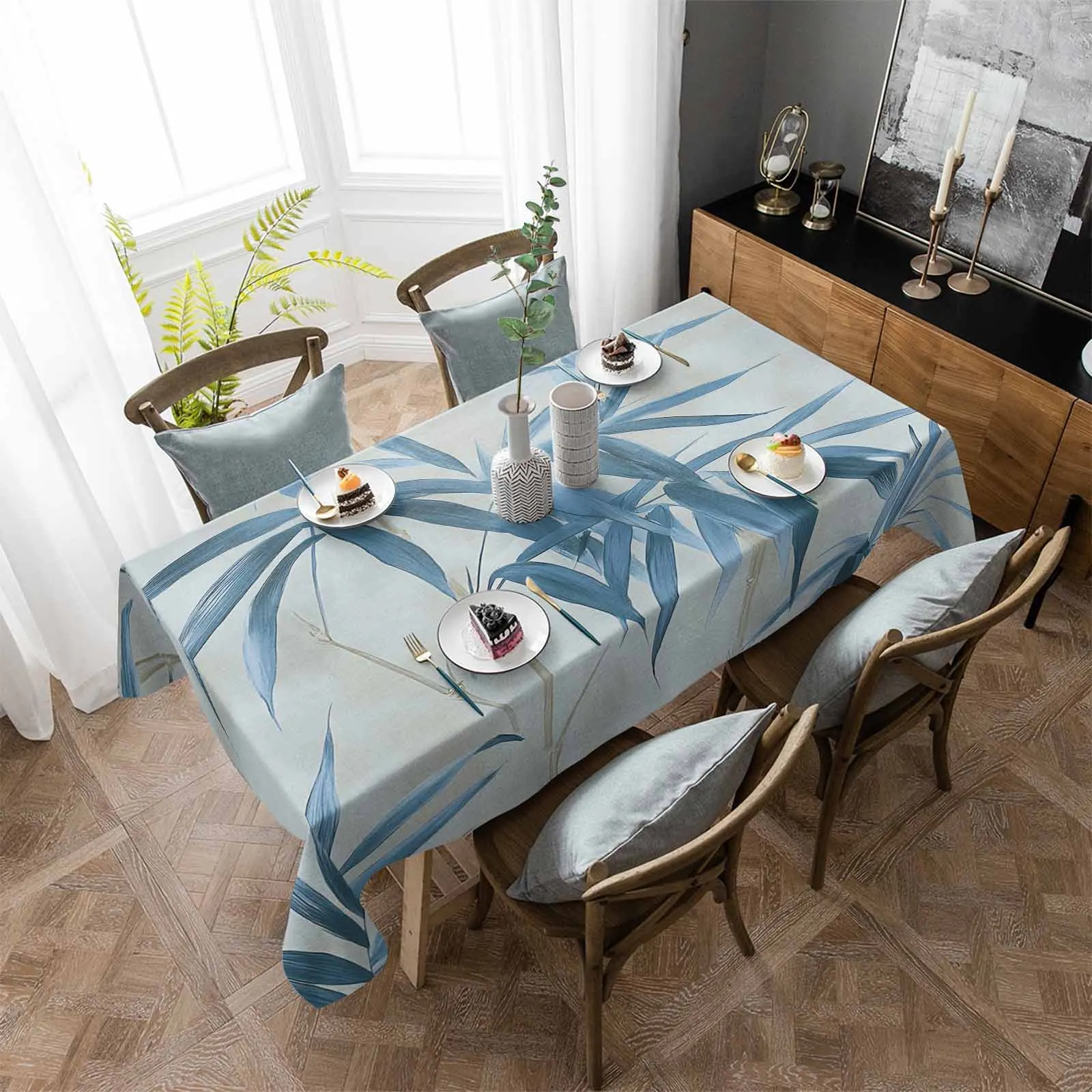 

Modernism Plant Leaf Table Cloth Waterproof Dining Tablecloth for Kitchen Decorative Coffee Cuisine Party Table Cover
