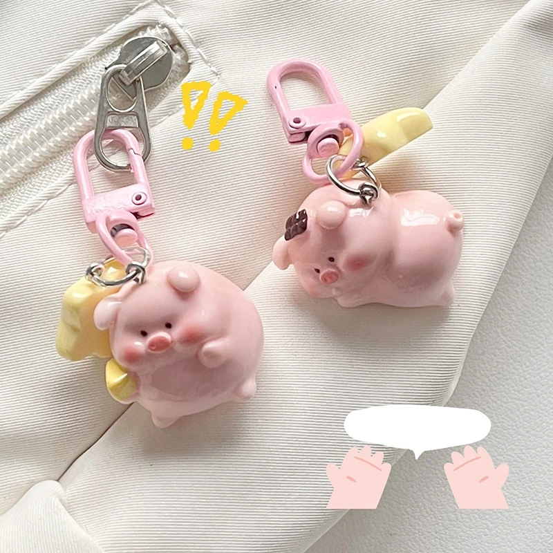 Cartoon Cute Piggy Star Keychain Creative Key Chain Pendants Kawaii Animal Puppy Keyrings Pendant Accessories Bag Decoratrion