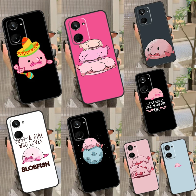 Cartoon Blobfish Case For Realme GT Neo5 Neo 3 2 T 8 9 10 11 Pro Plus C15 C25s C21Y C30 C31 C33 C35 C53 C55