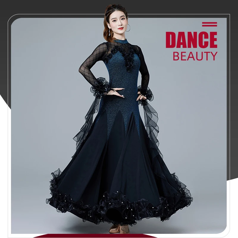 

2024 New Women's Ballroom Dance Dress Waltz Practice Dresses Adult Latin Dance Foxtrot Tango Dance Performance Costumes XH743