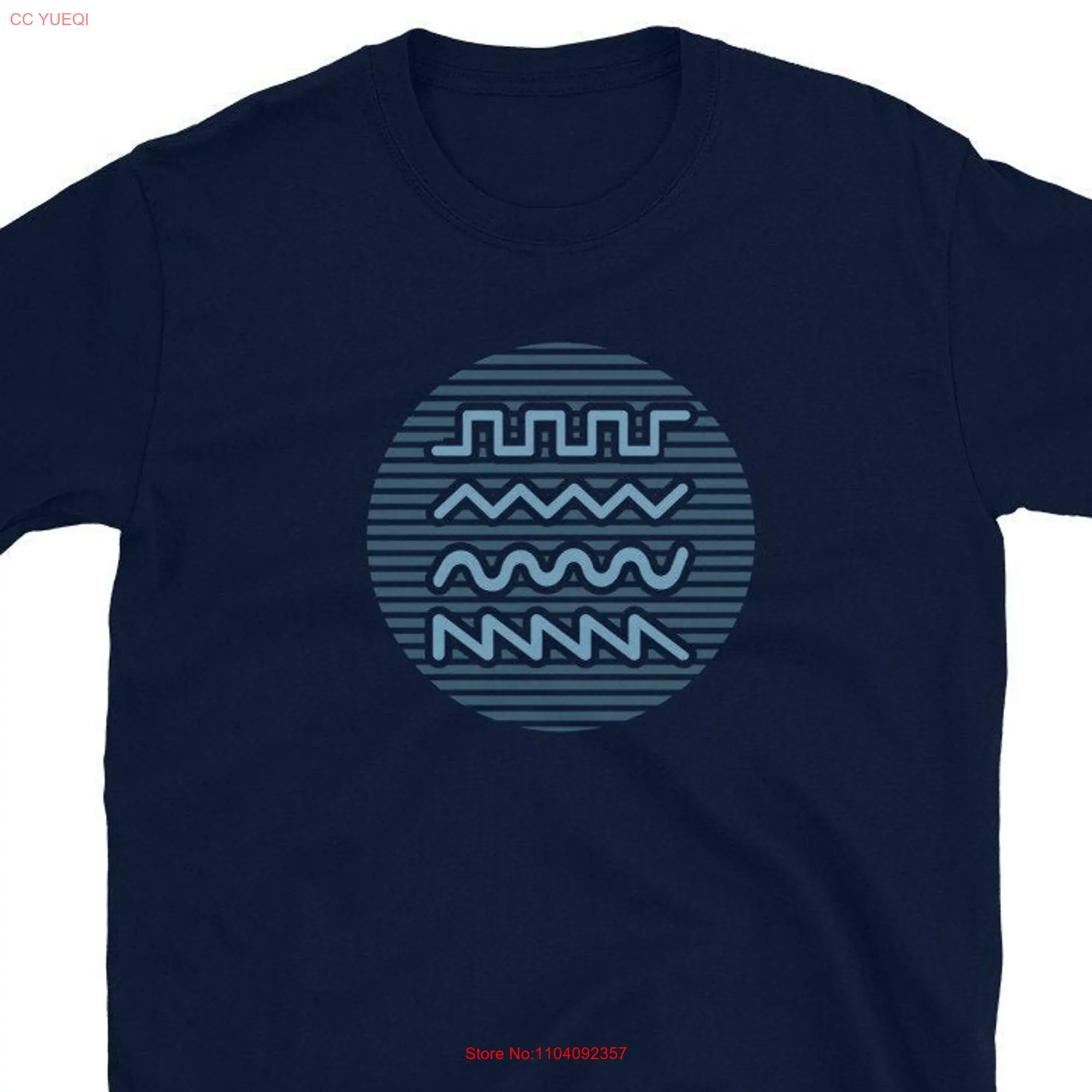 Waveforms of Synthesizer T Shirt long or short sleeves