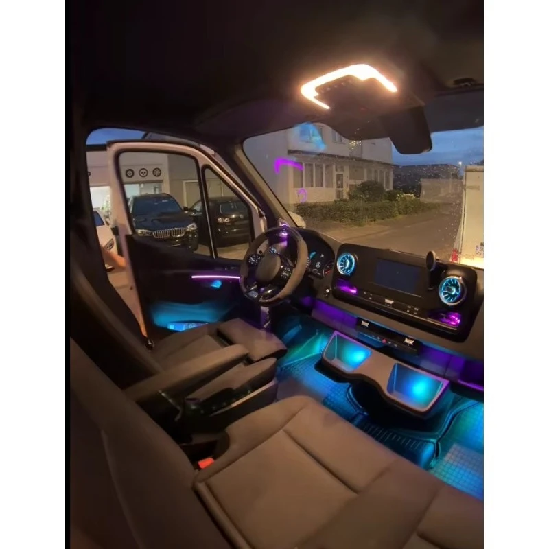 W907 Sprinter Air Vent LED Decor Lamp, Multicolor RGB Interior Ambient Light Fit 2019-2025 Commercial Van Interior Refit Parts