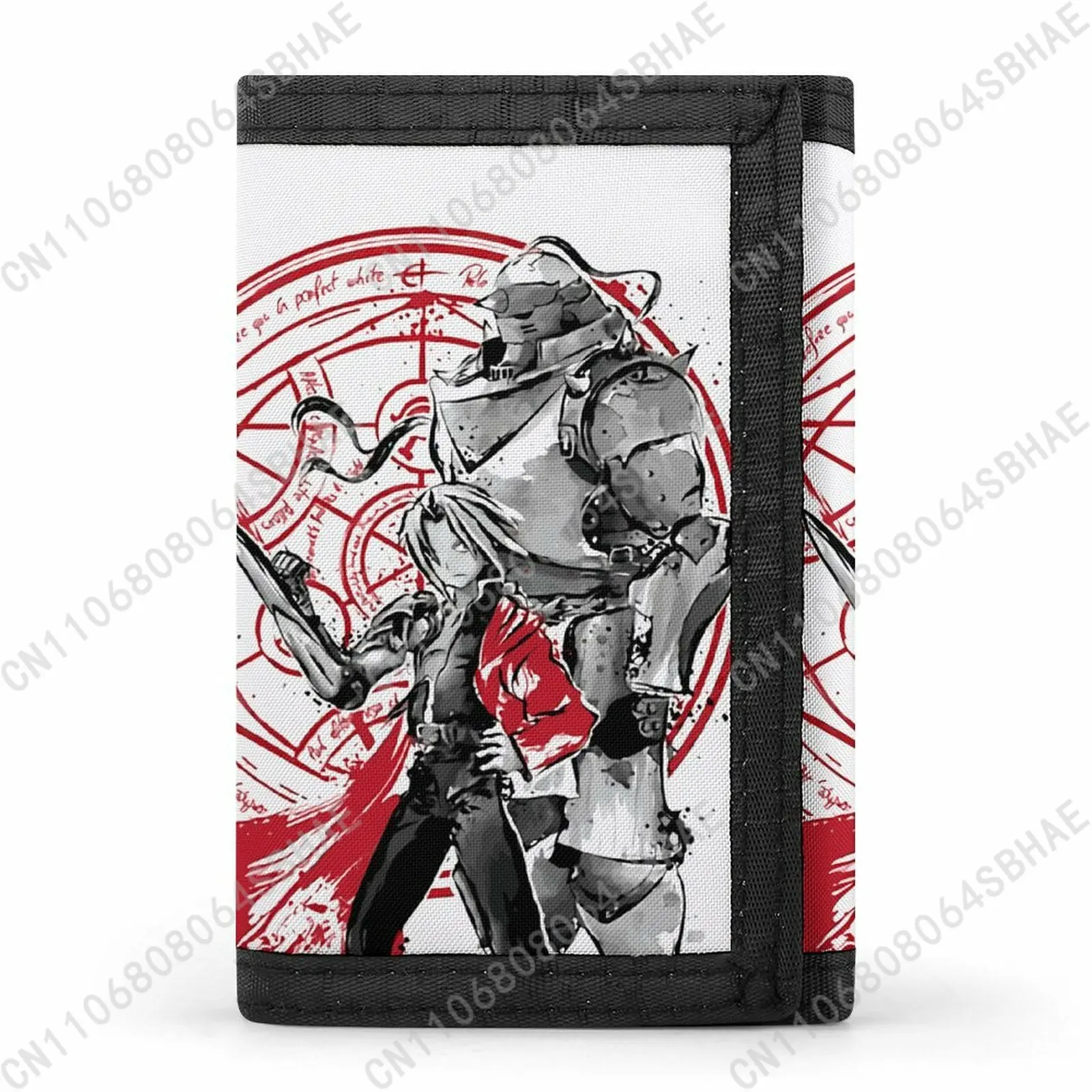 

Fullmetal Alchemist Trendy Tri Fold Wallet Teenage Girls Boys Slim 3 Fold Card Personalized Pattern Purse for School Daily Use