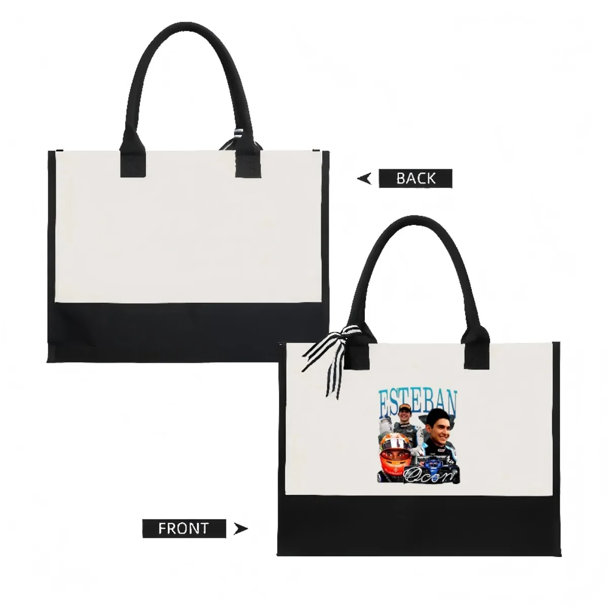 Esteban Ocon 2026 وصول جديد موضة عملية واسعة حقيبة حمل قابلة لإعادة الاستخدام نمط طباعة 2 لهجة الثقيلة حقيبة كتف كبيرة fo